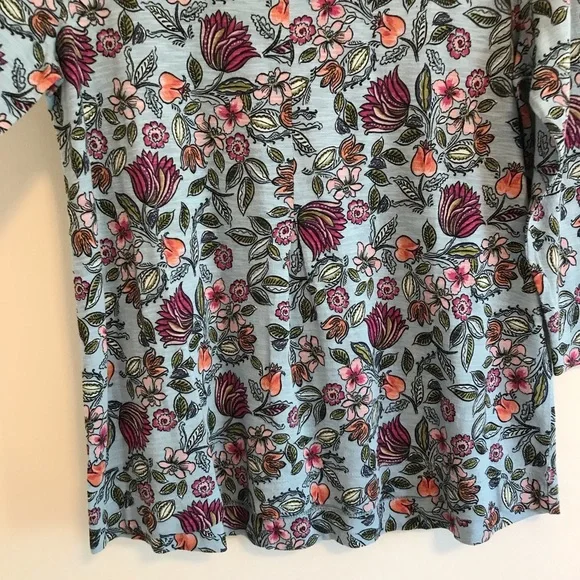 NWT J. Jill Blue Floral Flowy Top - Picture 5 of 7